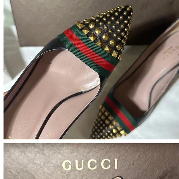 Gucci luxury designer real authentic 
shoes heels pumps stiletto stud - Picture 6 of 6